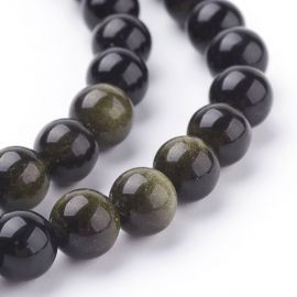 Natürliche Obsidianperlen 8 mm, 1 Strang