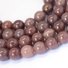 Natürliche Perlen aus rotem Aventurin, rotgrau 10 mm, 1 Strang