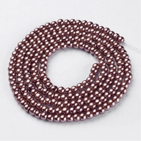 Glass beads pearls 4 mm, 1 strand KK0243