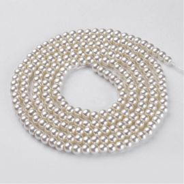 Glass beads pearls 4 mm, 1 strand