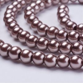 Glass beads pearls 6 mm, 1 strand