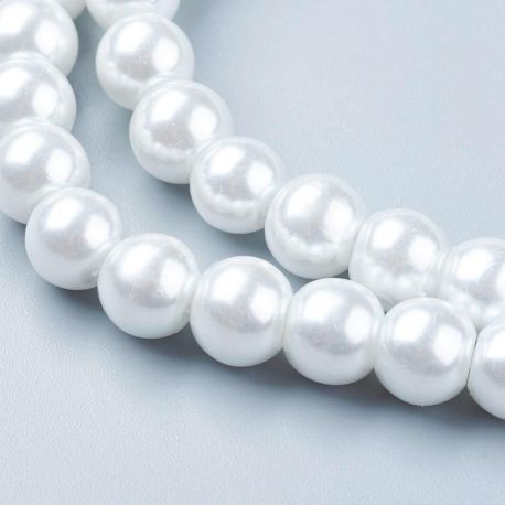 Glass beads pearls 8 mm, 1 strand KK0246