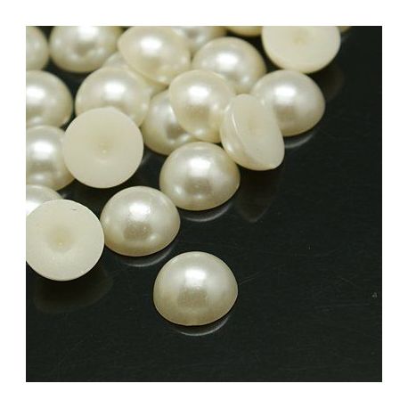 Akrila kabošons - pērļu imitācija 16x8 mm., 6 gab. KB0259
