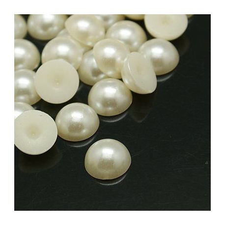 Akrila kabošons - pērļu imitācija 12x6 mm., 10 gab. KB0257
