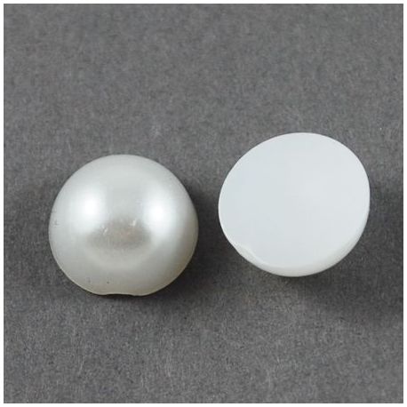 Akrila kabošons - pērļu imitācija 12x6 mm., 10 gab. KB0261