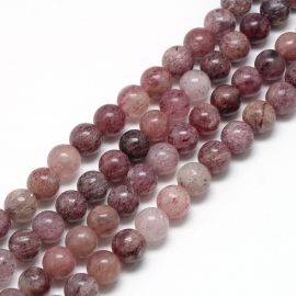 Natural beads of cherry quartz 10 mm., 1 strand .