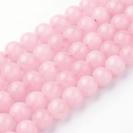 Natural pink quartz beads 8 mm., 1 strand 