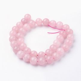 Natural beads of pink quartz 10 mm., 1 strand AK1293