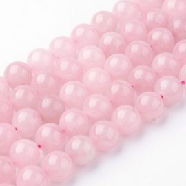 Natural beads of pink quartz 10 mm., 1 strand 