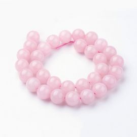 Natural beads of pink quartz 12 mm., 1 strand 