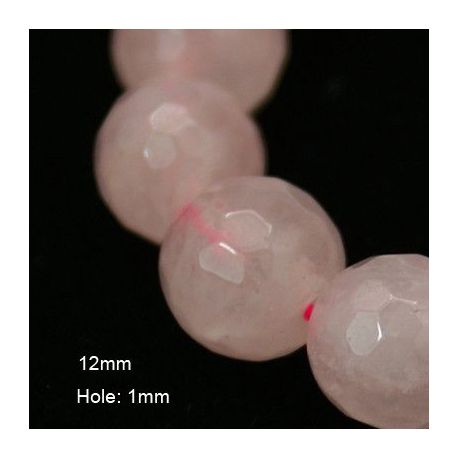 Natūralūs rožinio kvarco karoliukai 12 mm., 1 gija AK1286