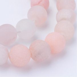 Натуральные бусины из авантюрина розового цвета 8-9 мм., 1 нитка