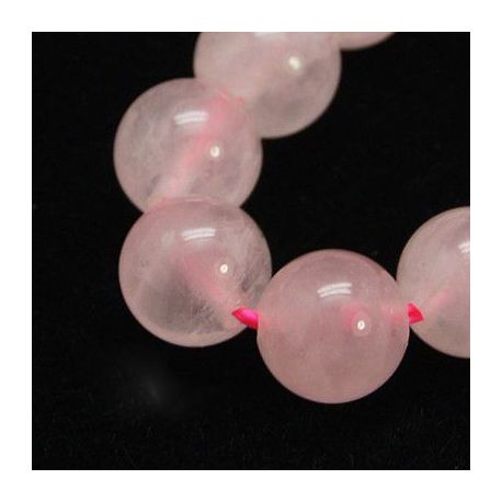 Natürliche Perlen aus rosa Quarz 10 mm, 1 Strang AK1287