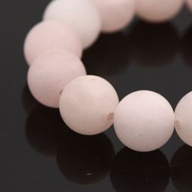 Natūralūs rožinio kvarco karoliukai 8 mm., 1 gija