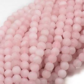 Natural pink quartz beads 8 mm., 1 strand 