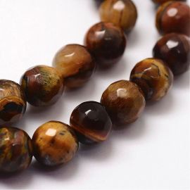 Natural beads of the tiger eye 8 mm., 1 strand 