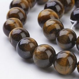 Natural beads of the tiger eye 10 mm., 1 strand 