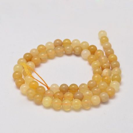Dabīgas dzeltenas opāla pērlītes 6 mm., 1 dzīsla AK1304