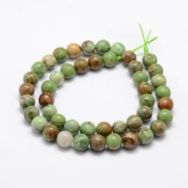 Natural green opal beads 8 mm., 1 strand 