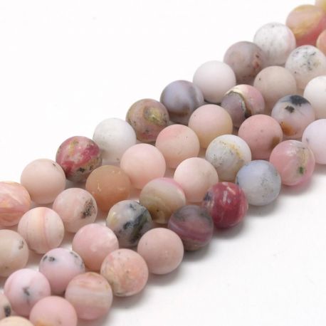 Natural pink opal beads 8 mm., 1 strand AK1280