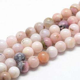 Natural pink opal beads 8 mm., 1 strand 