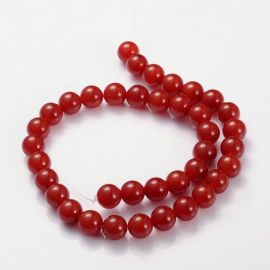 Carneol beads, brown orange 10 mm, 1 strand