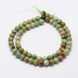 Natural green opal beads 6 mm., 1 strand AK1314
