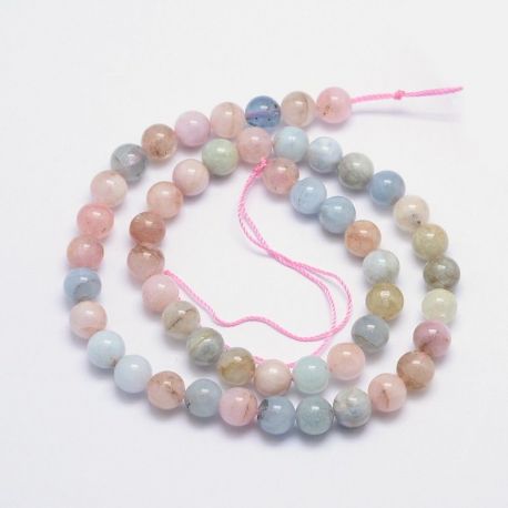 Natural morganite beads 8 mm., 1 strand AK1302