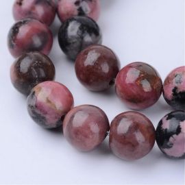 Natural rhodonitis beads 8 mm., 1 strand 