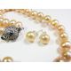 Cultured AKOYA pearl necklace with earrings 45 cm