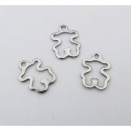 Nerūsējošā tērauda kulons "Teddy bear" 14x10 mm, 3 gab.