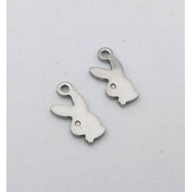 Stainless steel pendant "Bunny" 13x6 mm, 3 pcs.