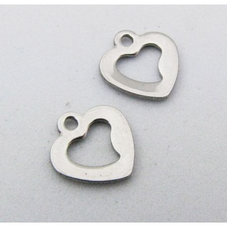 Stainless steel pendant "Heart" 10x10 mm, 1 pcs. MD1330